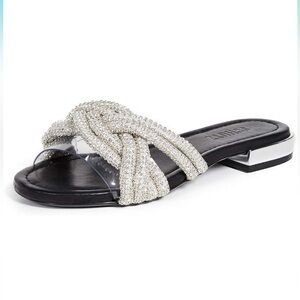 Schutz Lindy Rhinestone Braided Gem Sandals- Size: 7